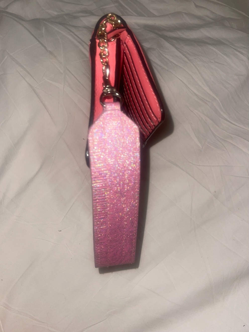 Victoria's Secret Pink Quilted Logo Crossbody Wallet With Pink Keychain - Picture 5 of 5
